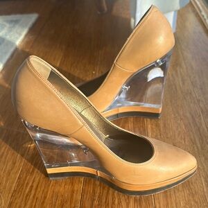 Stylish Tan Wedge Heels